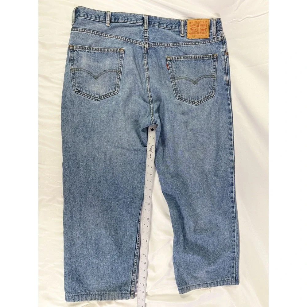 Levi's Men's Jeans 550 Relaxed Fit Denim Cotton Dark Washed Blue Size 40X30